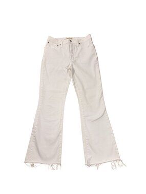 Madewell Women's White Cali Demi Boot Raw Hem Jeans Size 27